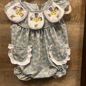 Abby and Evie Easter Romper 12mo 🐣🐰